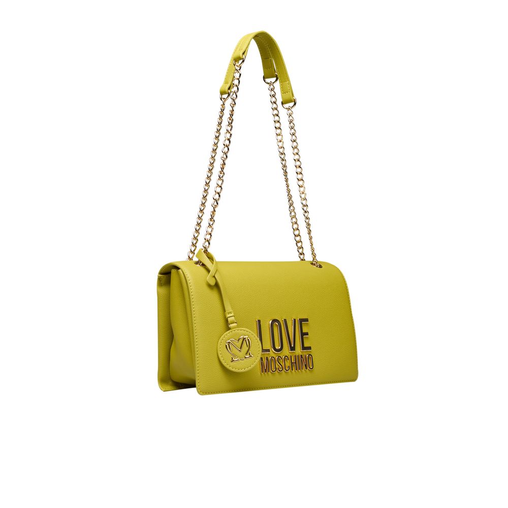 Love Moschino Gelbe Polyethylen-Kreuztasche