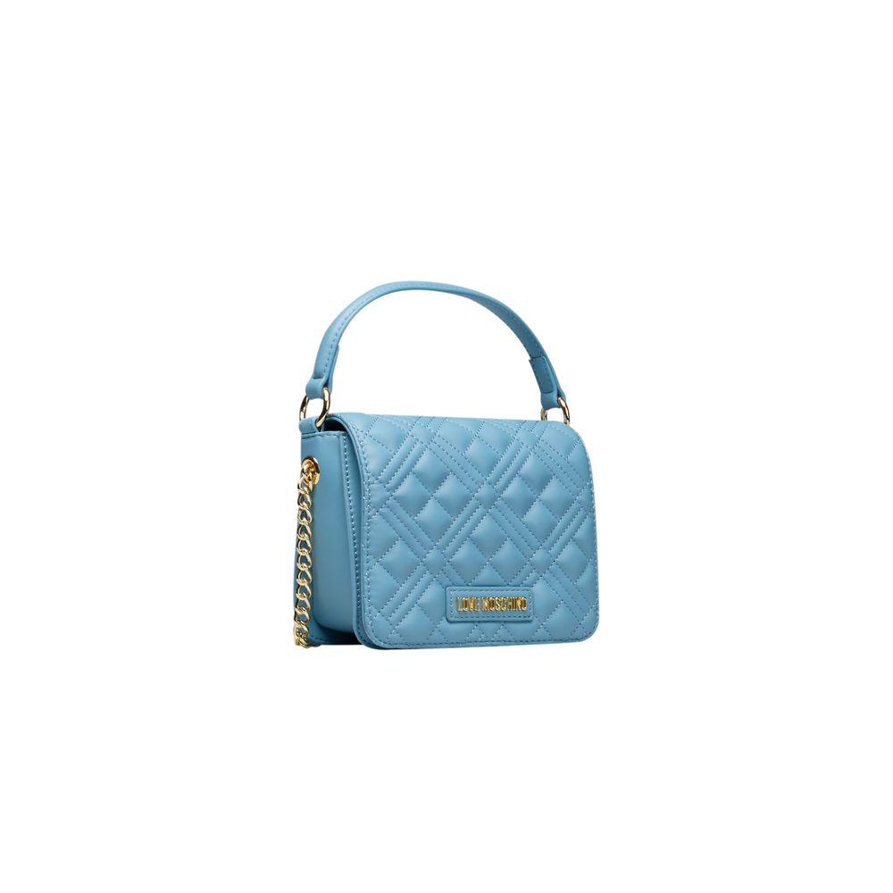 Love Moschino Hellblaue Polyethylen-Handtasche