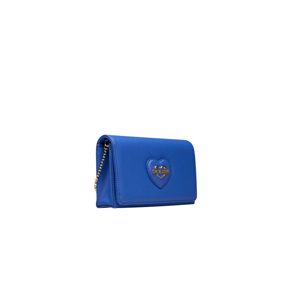 Love Moschino Blaue Polyethylen-Kreuztasche