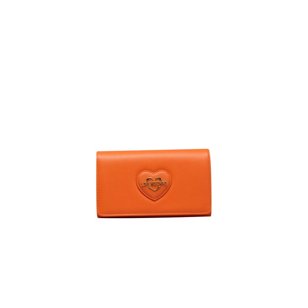 Love Moschino Orangefarbene Polyethylen-Kreuztasche