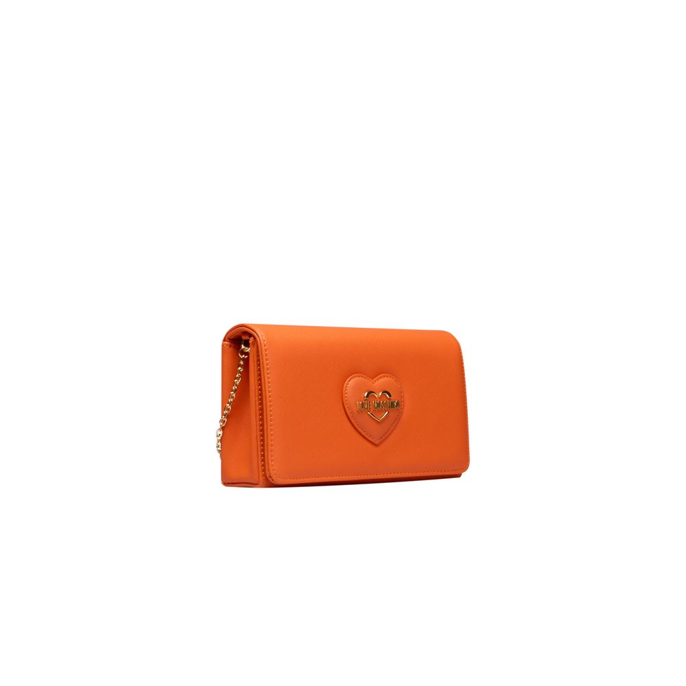 Love Moschino Orangefarbene Polyethylen-Kreuztasche