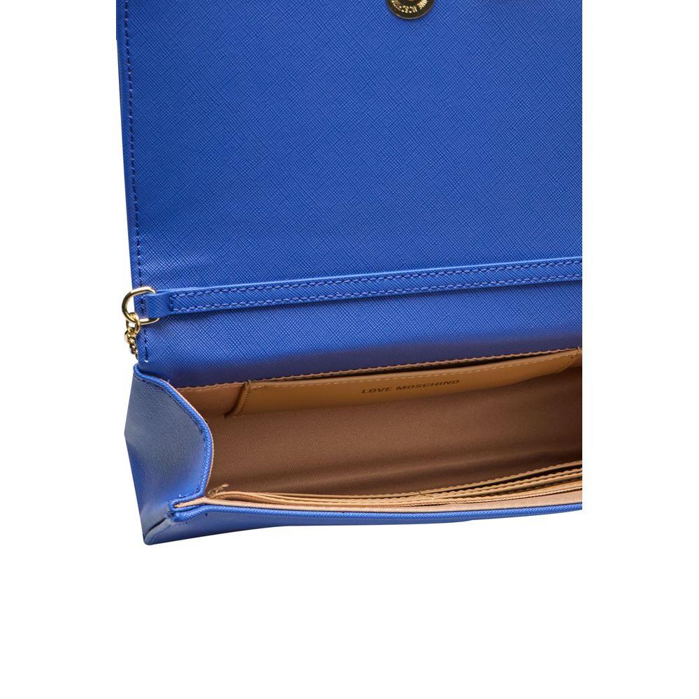 Love Moschino Blaue Polyethylen-Kreuztasche