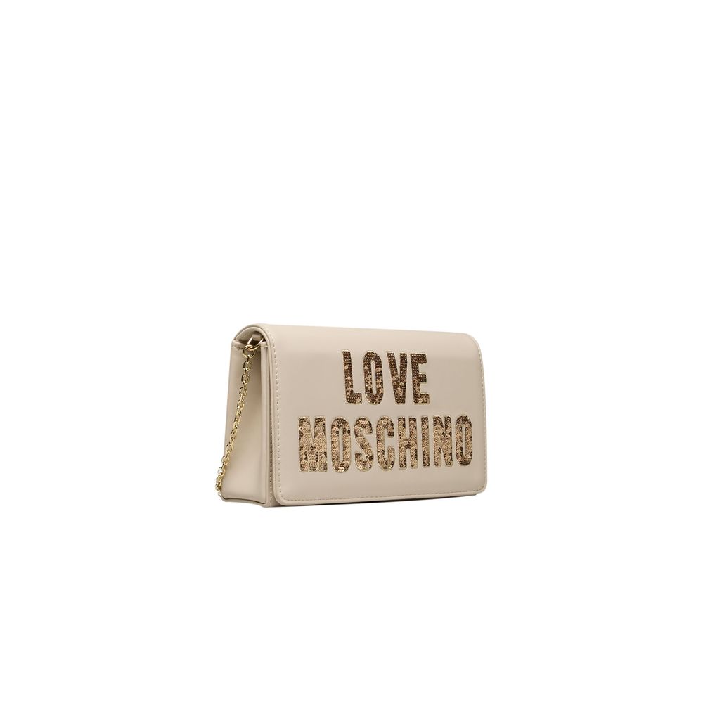 Love Moschino Beige Polyethylen Umhängetasche