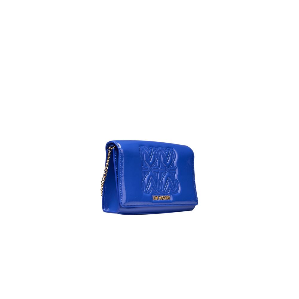 Love Moschino Blaue Polyethylen-Kreuztasche