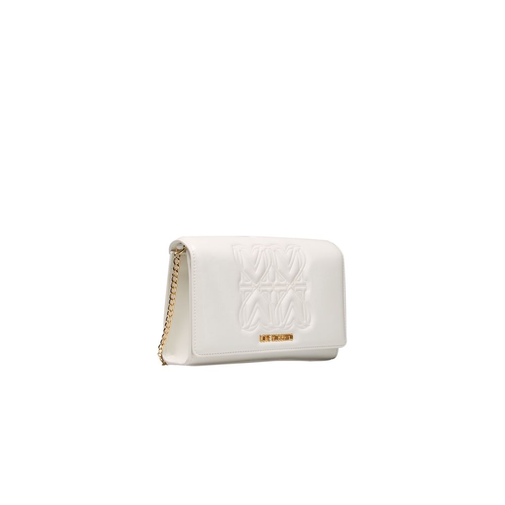 Love Moschino Weiße Polyethylen-Kreuztasche