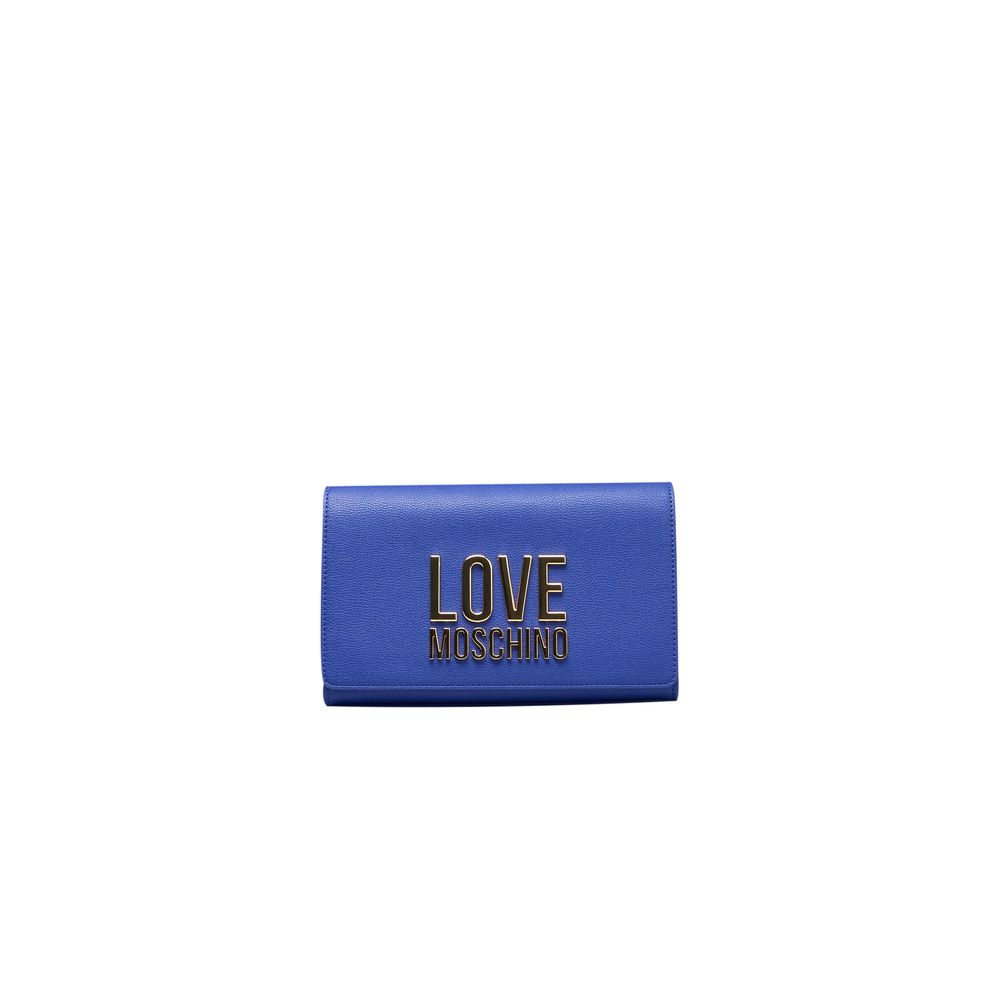 Love Moschino Blaue Polyethylen-Kreuztasche