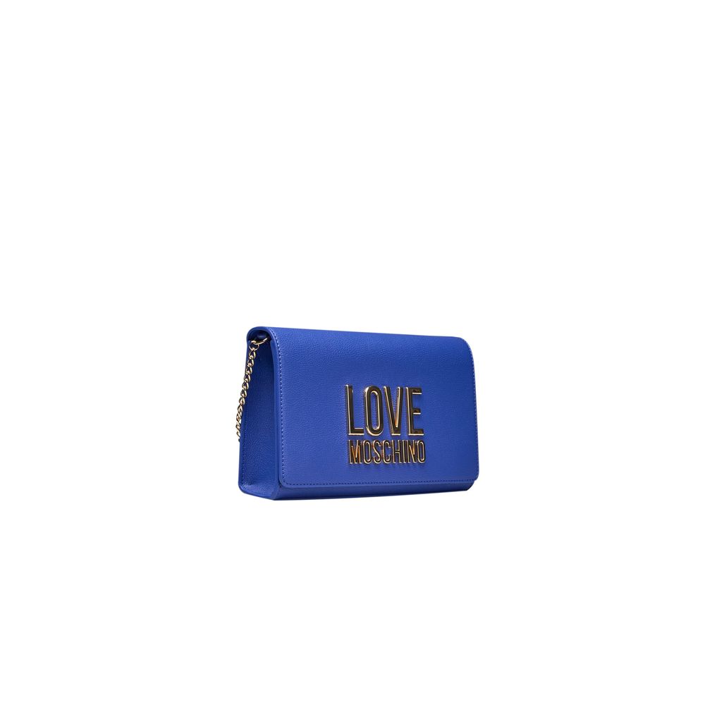 Love Moschino Blaue Polyethylen-Kreuztasche