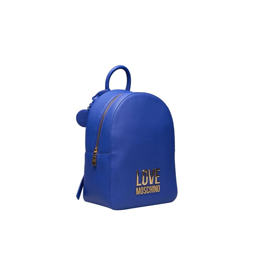 Love Moschino Blauer Polyethylen-Rucksack