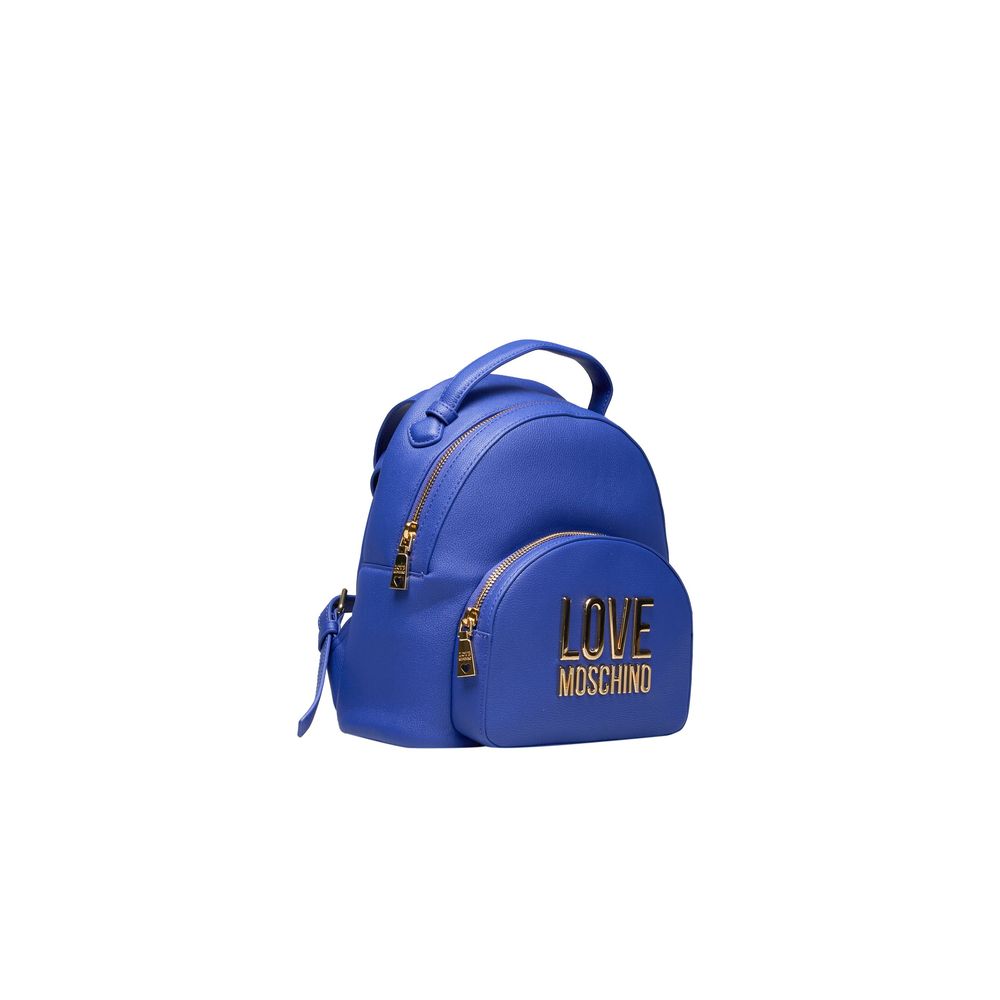 Love Moschino Blauer Polyethylen-Rucksack