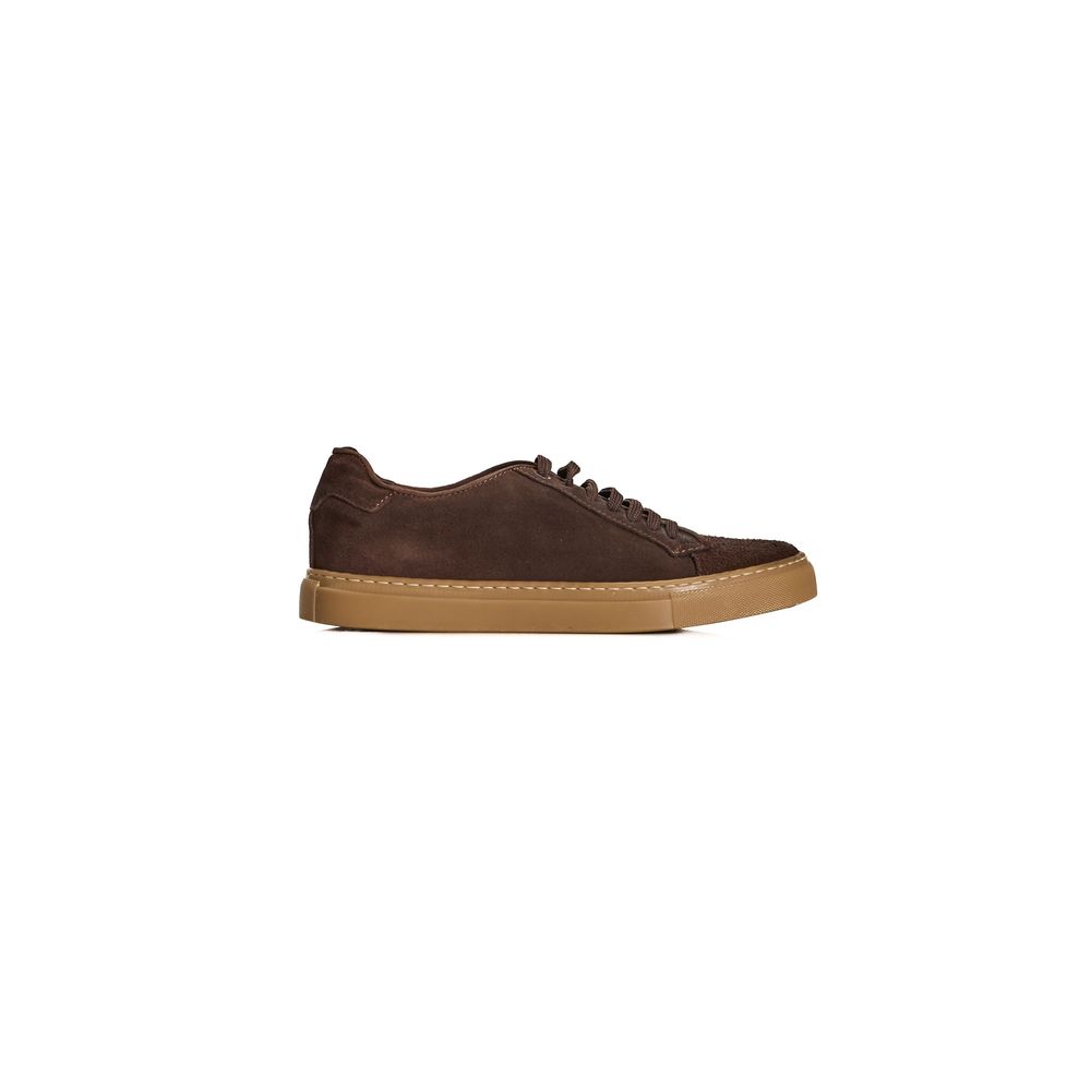 Roberto Pepe Luxury Brauner Kalbsleder-Sneaker