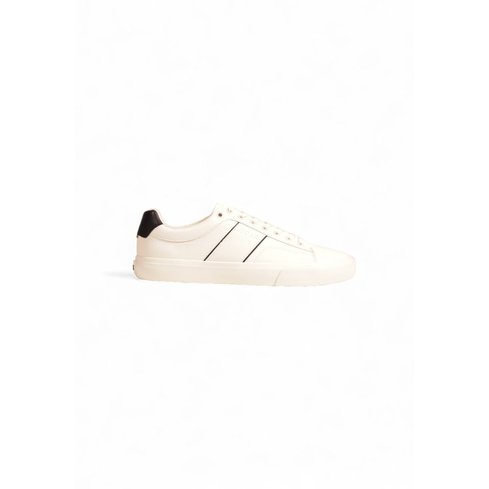 Hugo Boss Cremefarbene Leder-Sneaker