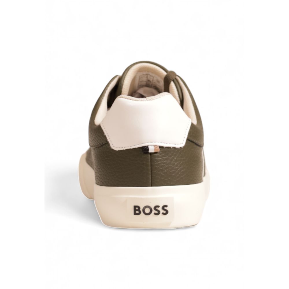 Hugo Boss Grüner Leder-Sneaker