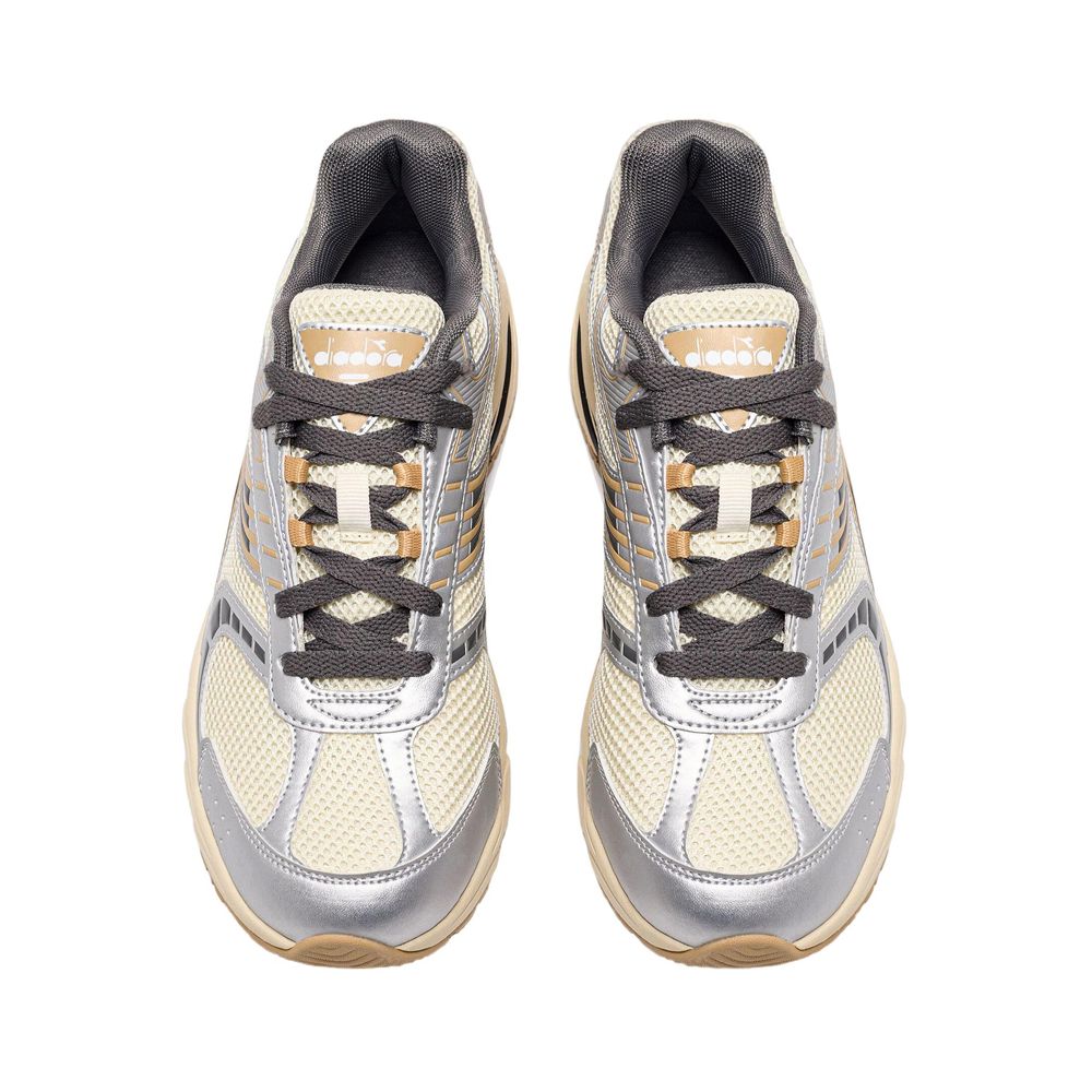 Diadora Cremefarbenes Synthetikmaterial Sneaker