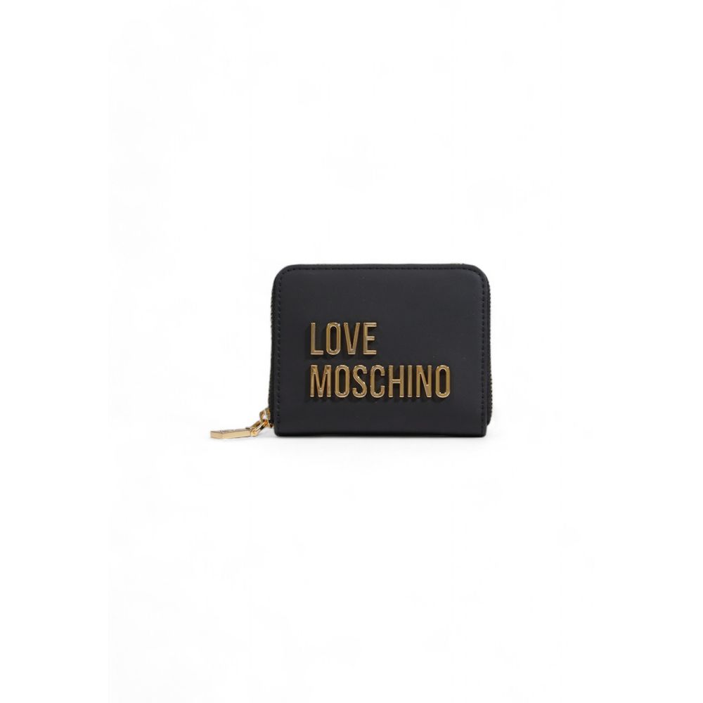 Love Moschino Schwarzes Portemonnaie aus Polyethylen