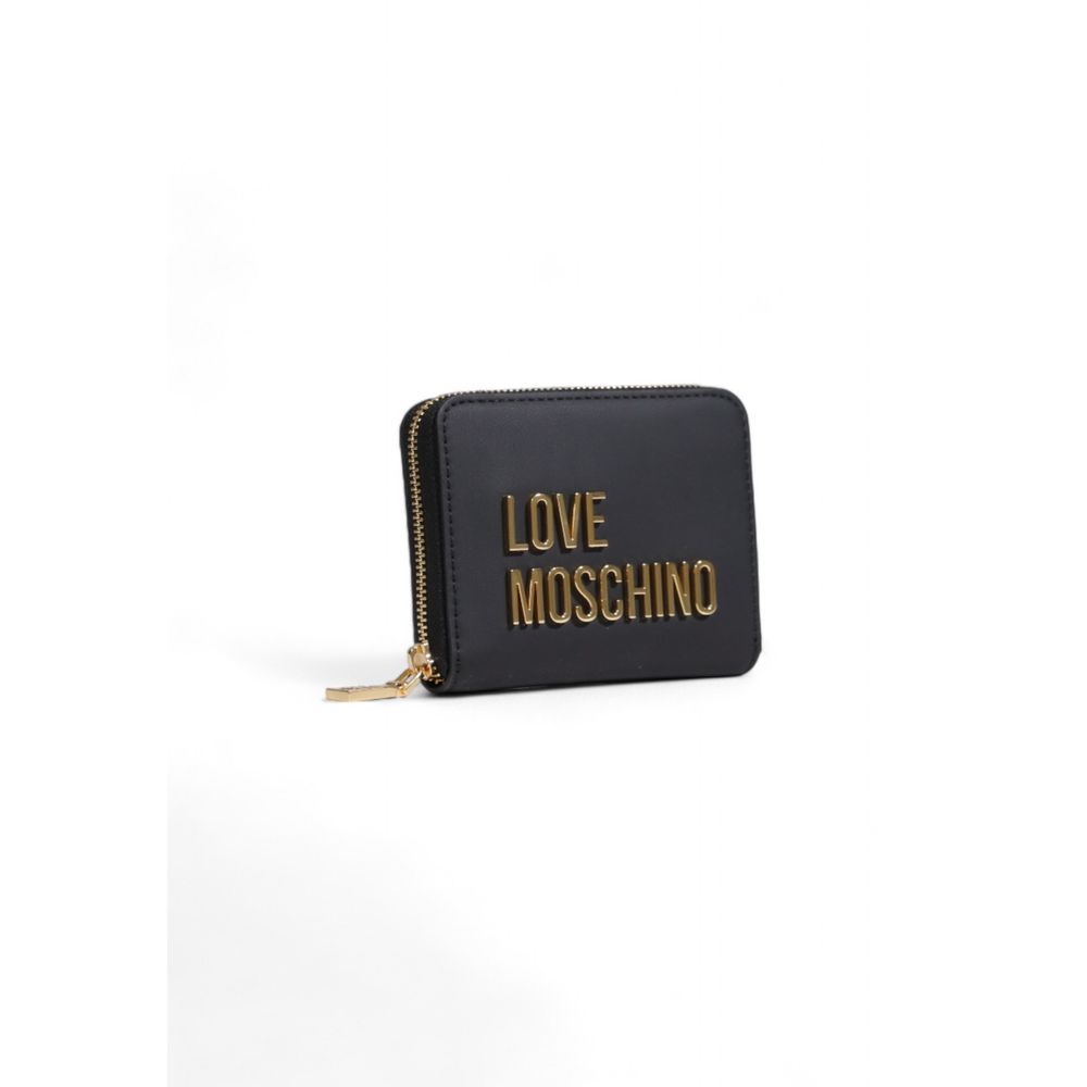 Love Moschino Schwarzes Portemonnaie aus Polyethylen