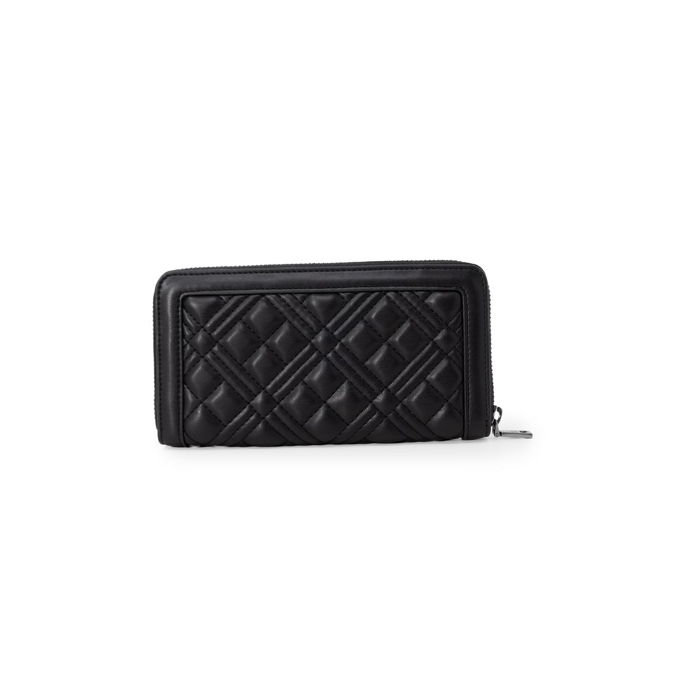 Love Moschino Schwarzes Portemonnaie aus Polyethylen