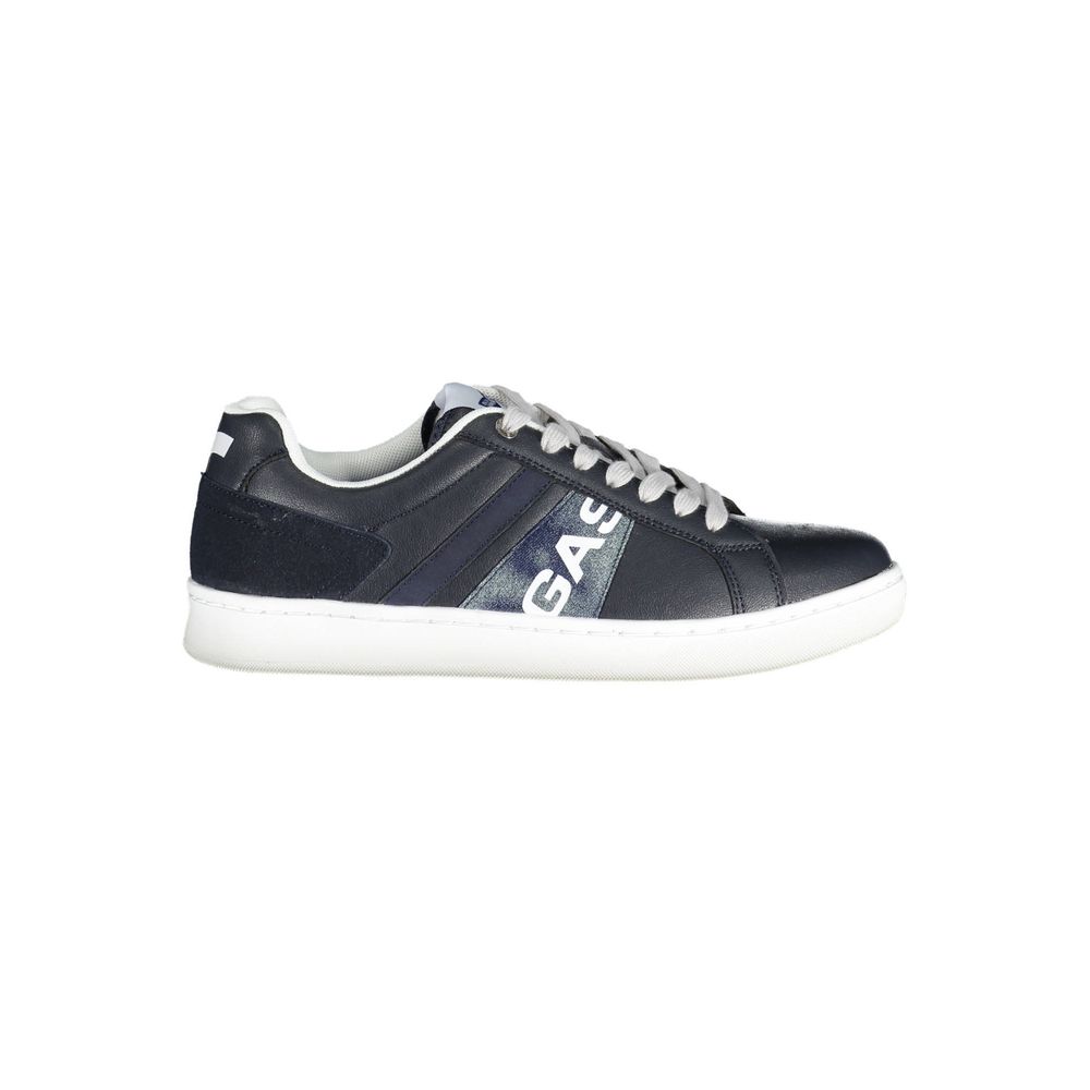 Gas Blaue Kunstleder Sneaker