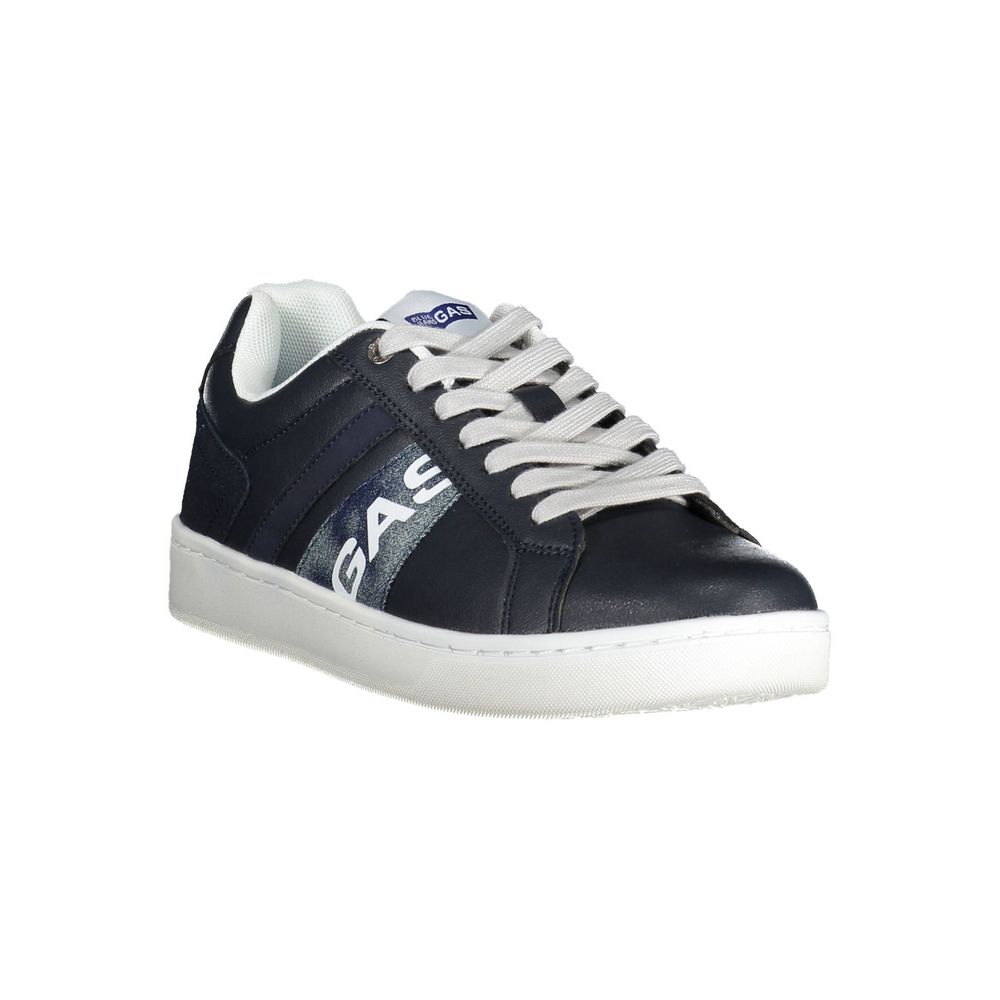 Gas Blaue Kunstleder Sneaker