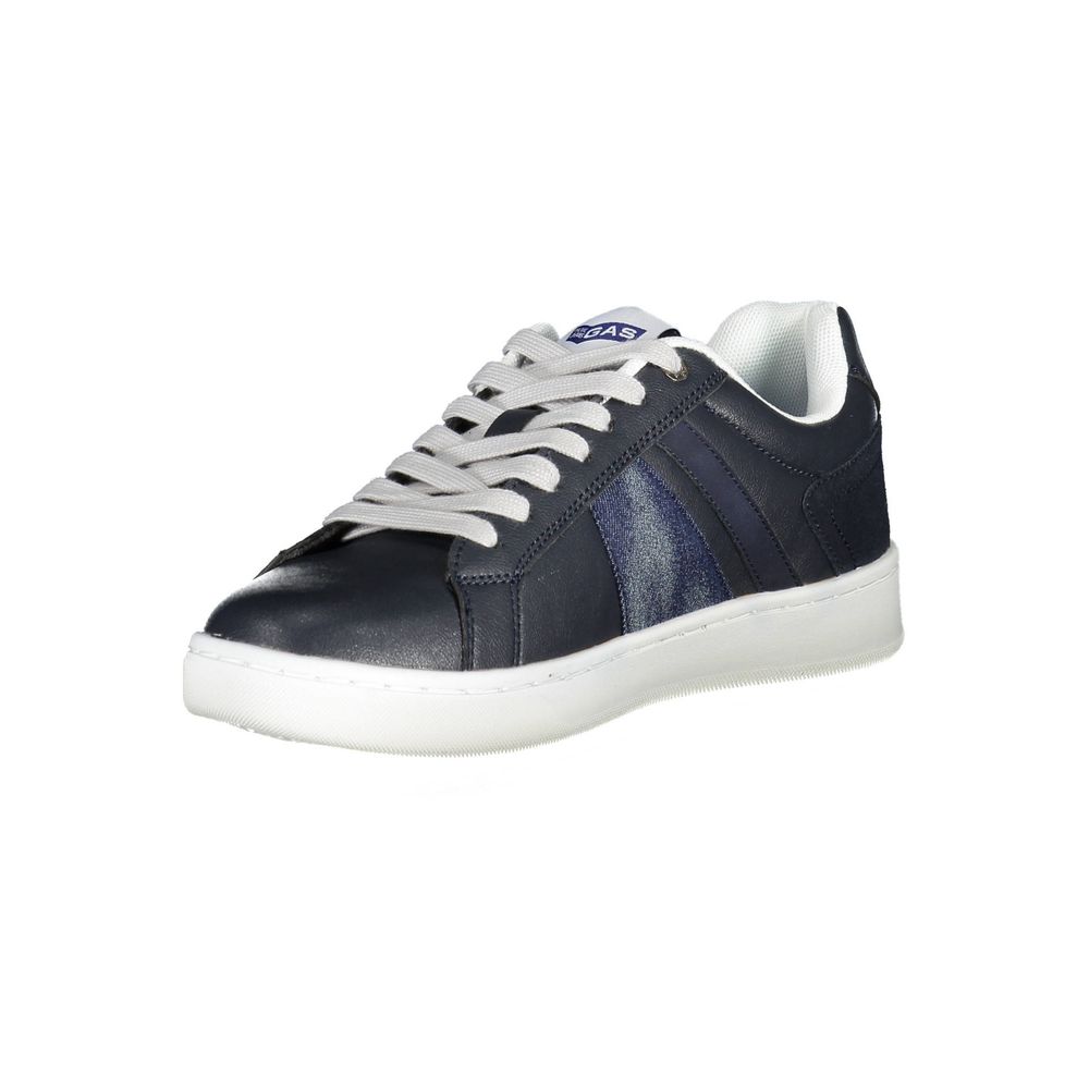 Gas Blaue Kunstleder Sneaker