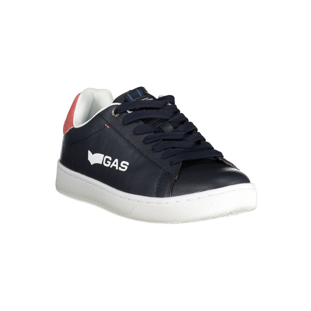 Gas Blaue Kunstleder Sneaker