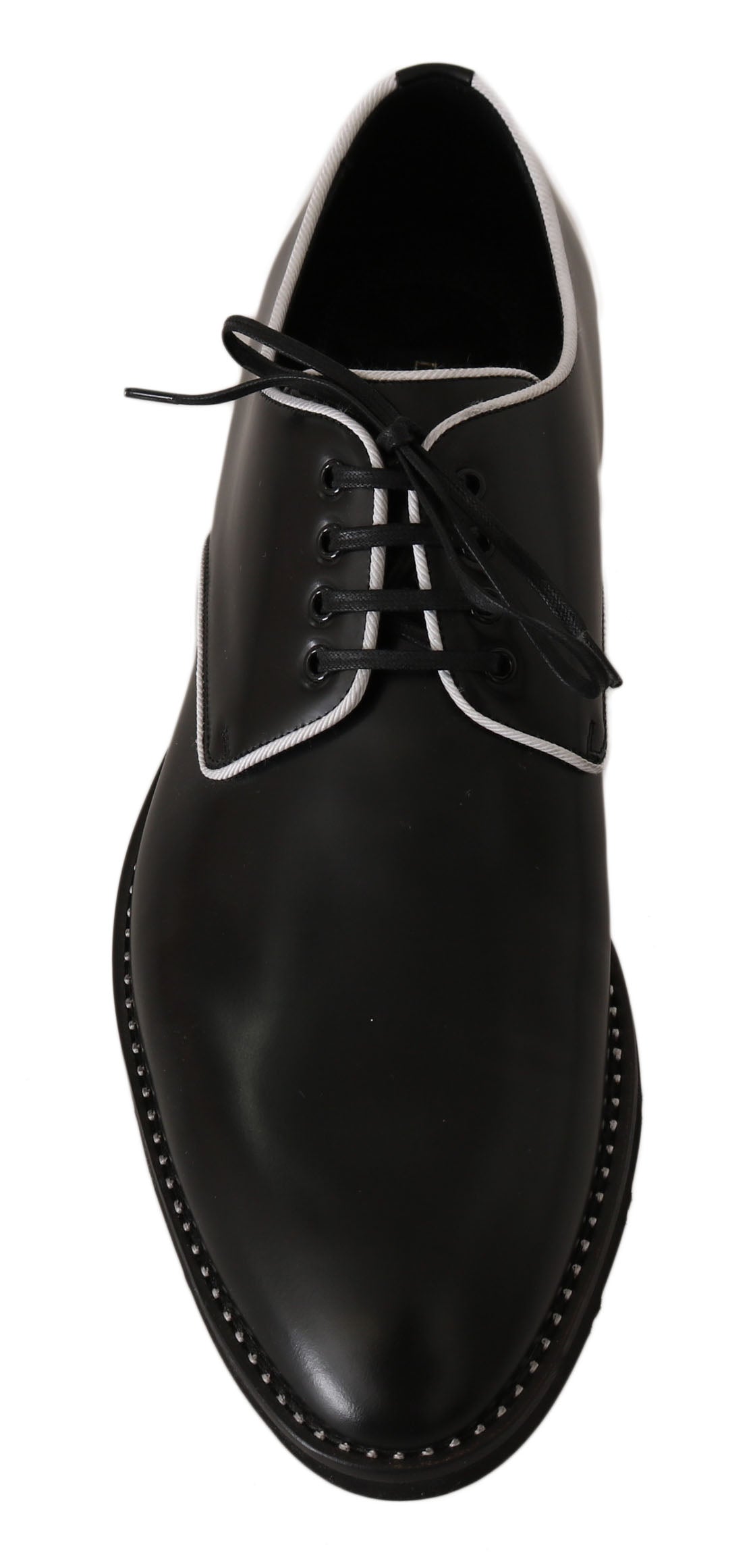 Dolce & Gabbana Elegante Derby-Schuhe aus schwarzem Leder