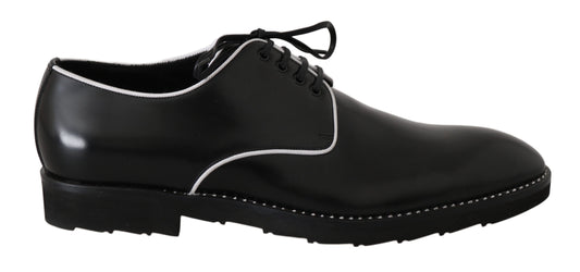 Dolce & Gabbana Elegante Derby-Schuhe aus schwarzem Leder