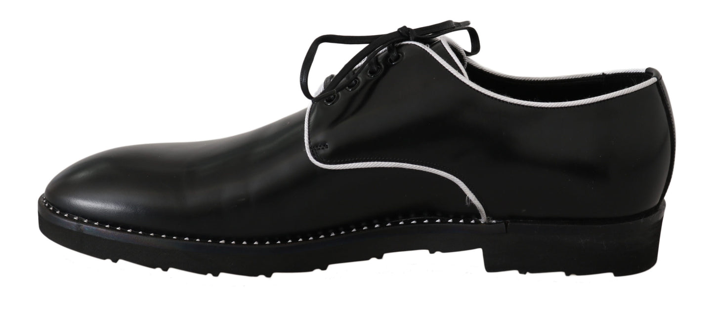 Dolce & Gabbana Elegante Derby-Schuhe aus schwarzem Leder