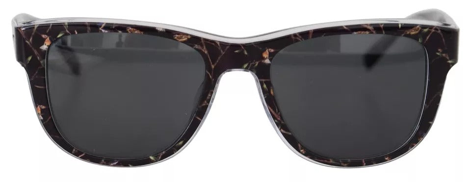 Dolce & Gabbana Schwarze Kunststoff-Sonnenbrille mit grauem Spiegelglas DG4284-F