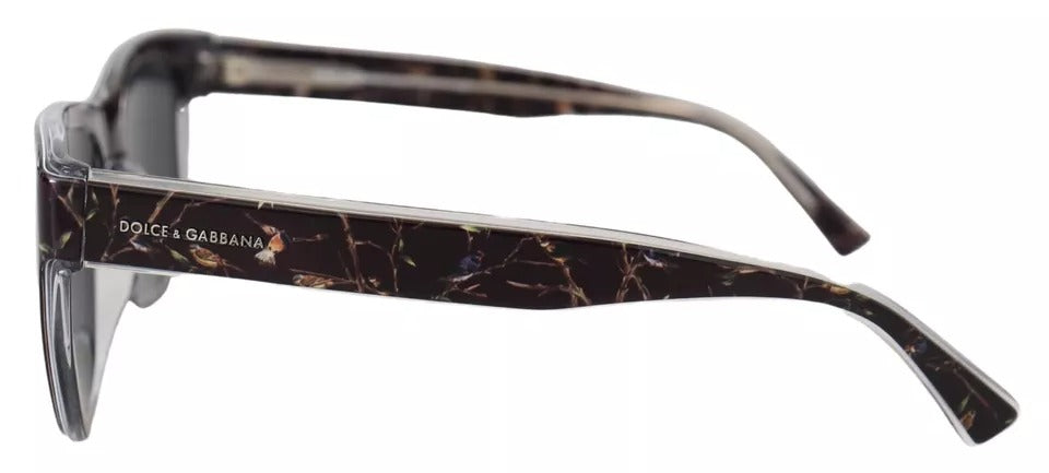 Dolce & Gabbana Schwarze Kunststoff-Sonnenbrille mit grauem Spiegelglas DG4284-F