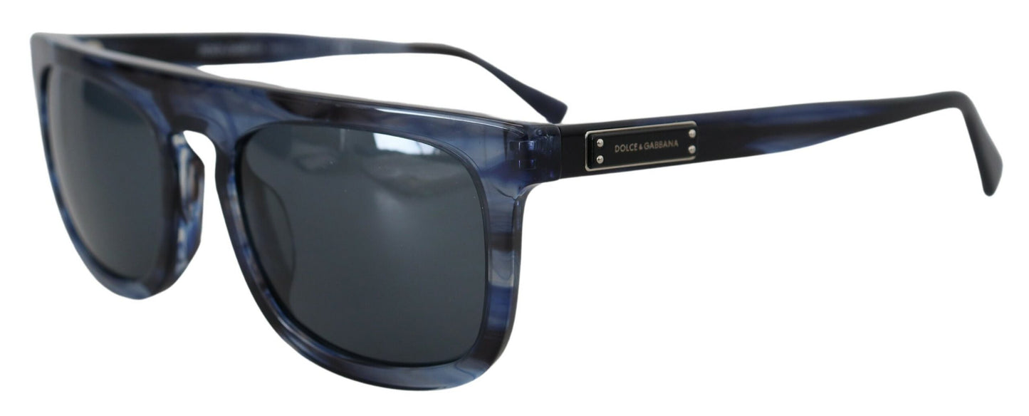 Dolce & Gabbana Elegante blaue Acetat-Sonnenbrille