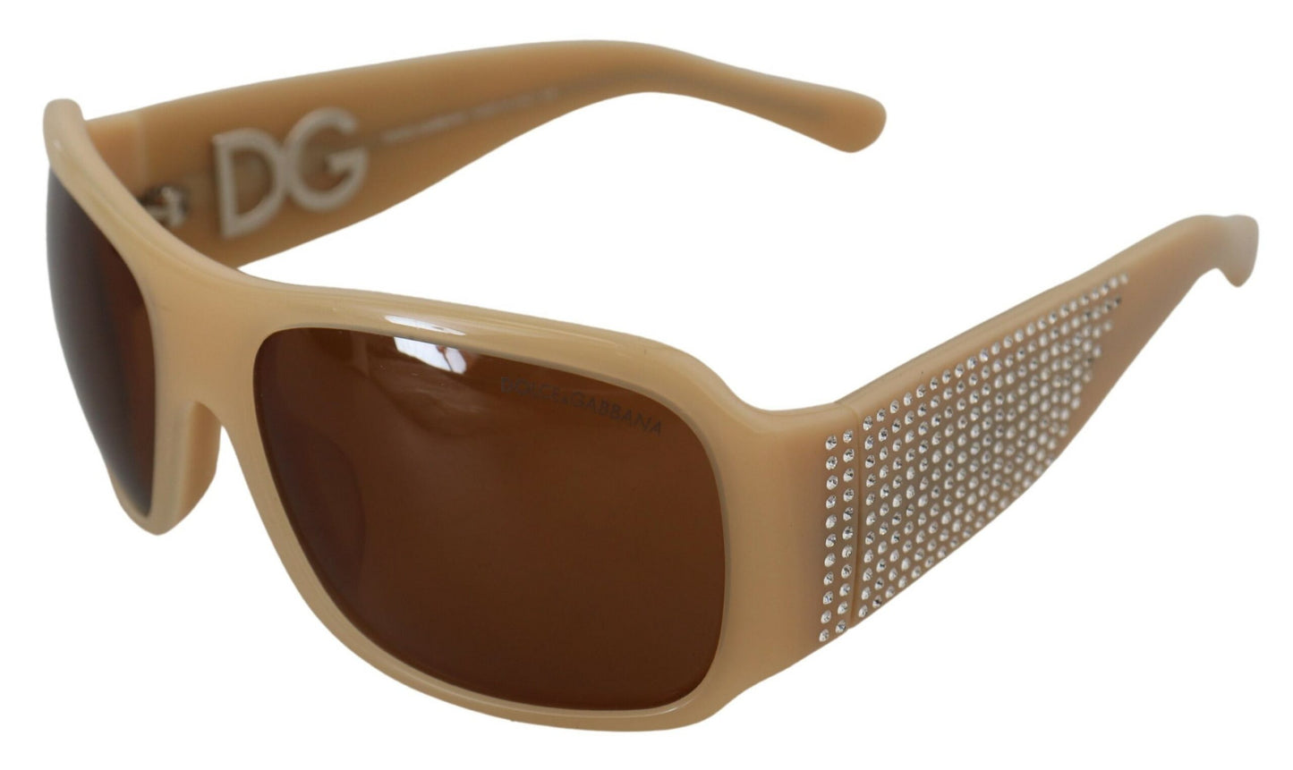 Dolce & Gabbana Elegante cremefarbene Swarovski-Sonnenbrille