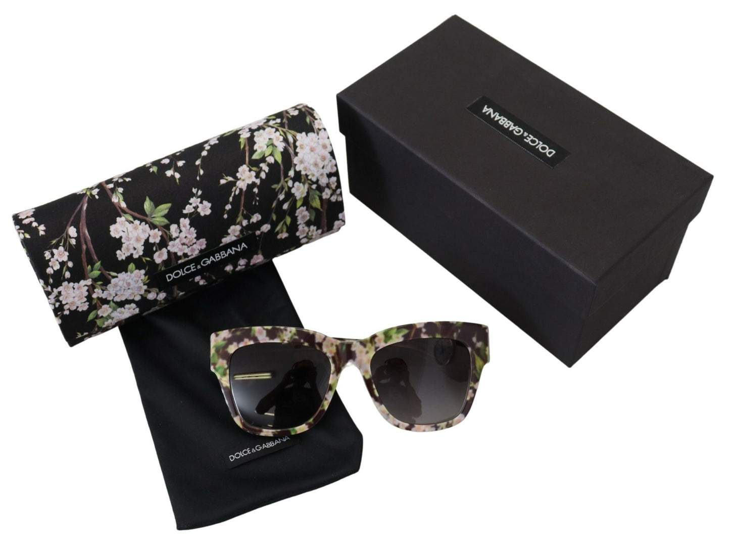 Dolce & Gabbana Elegante schwarze Sonnenbrille mit Farbverlauf