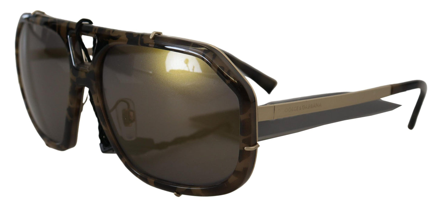 Dolce & Gabbana Schicke verspiegelte braune Aviator-Sonnenbrille