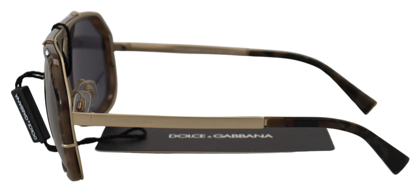 Dolce & Gabbana Schicke verspiegelte braune Aviator-Sonnenbrille