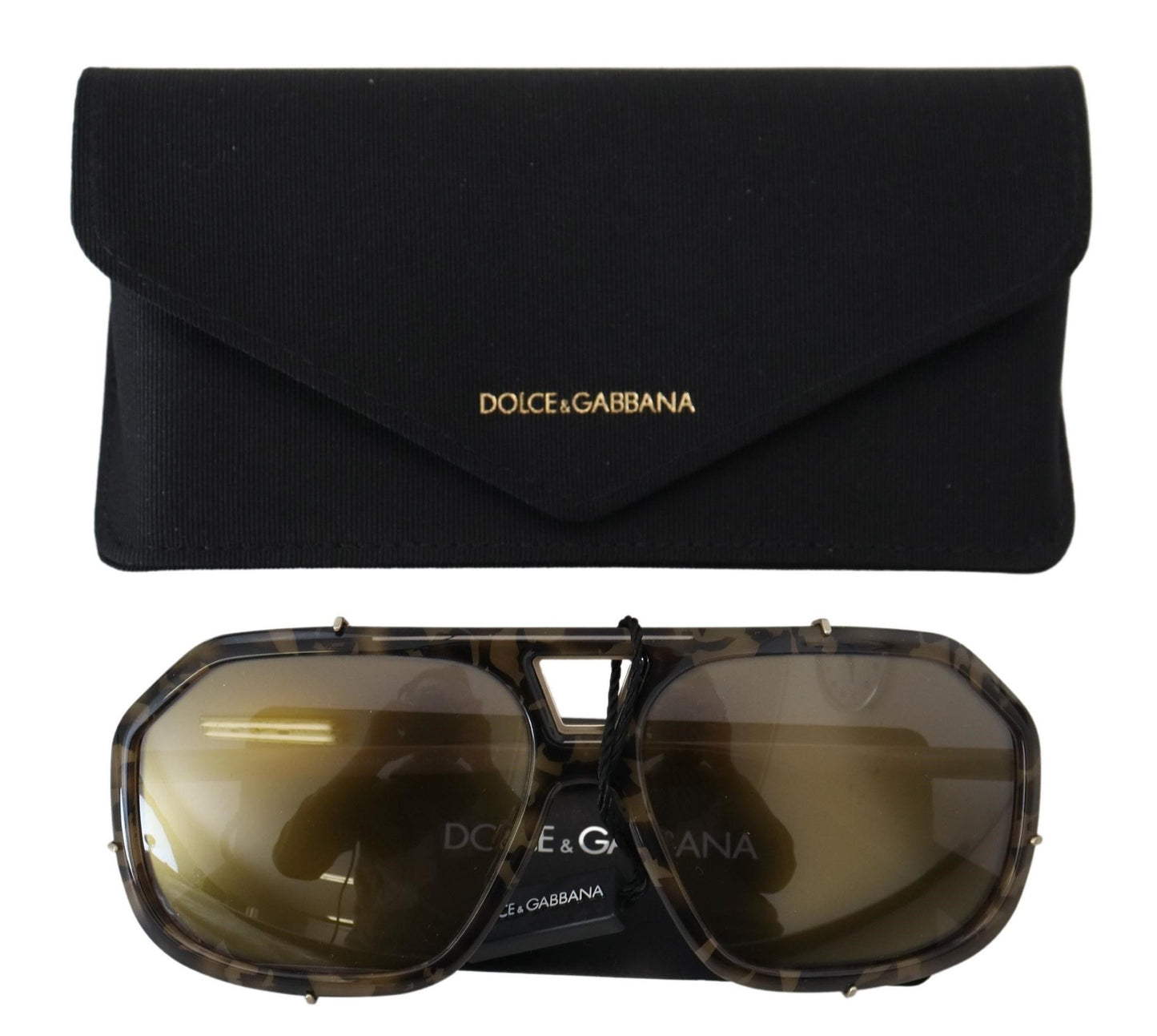 Dolce & Gabbana Schicke verspiegelte braune Aviator-Sonnenbrille