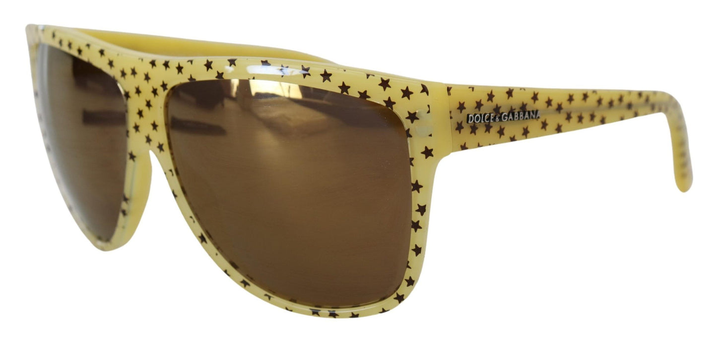 Dolce & Gabbana Stellar Chic Quadratische Sonnenbrille in Gelb