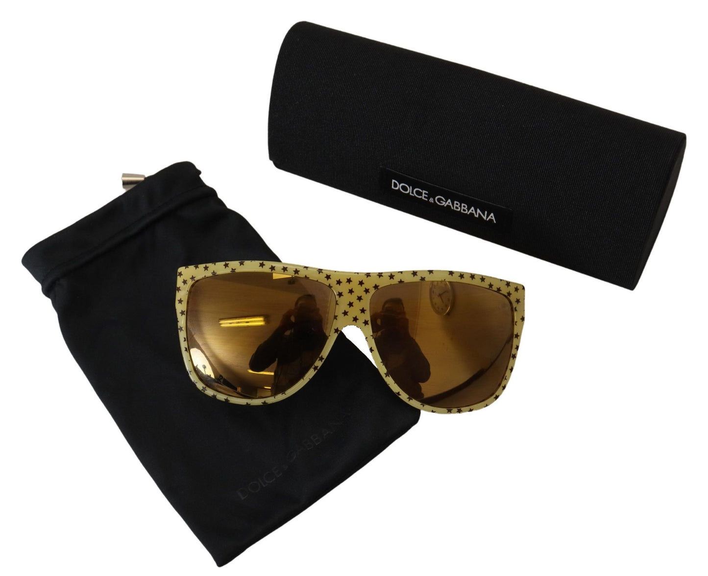 Dolce & Gabbana Stellar Chic Quadratische Sonnenbrille in Gelb