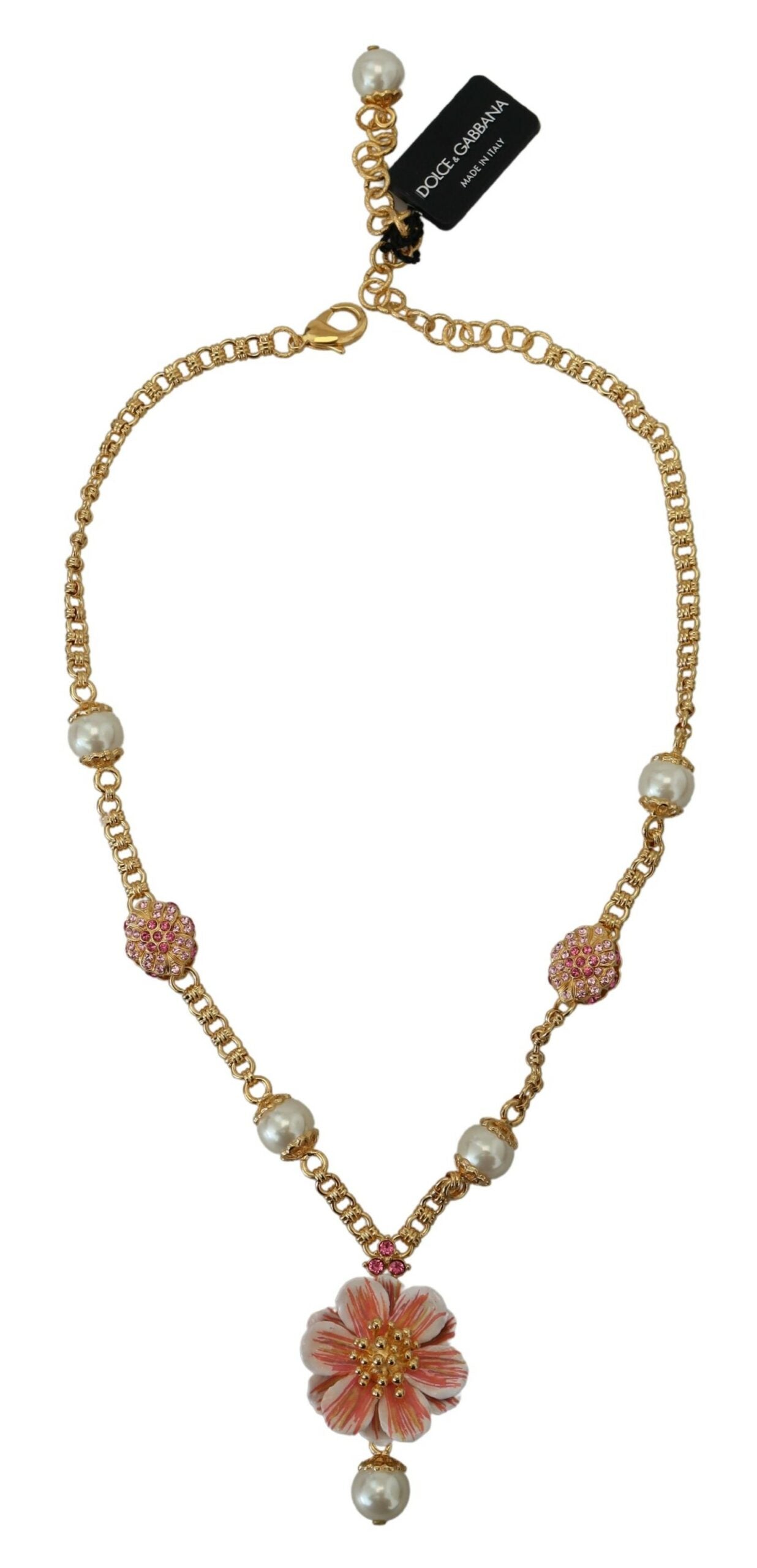 Dolce & Gabbana Elegante florale Statement-Charm-Halskette