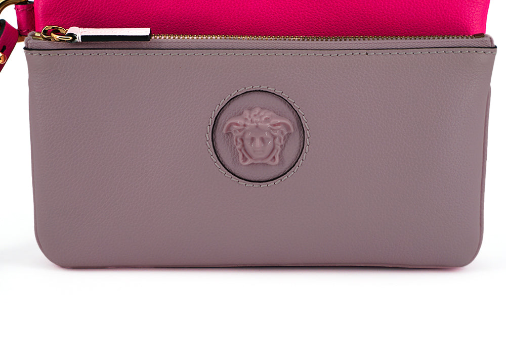 Versace Elegante rosa Lederbeutel-Clutch