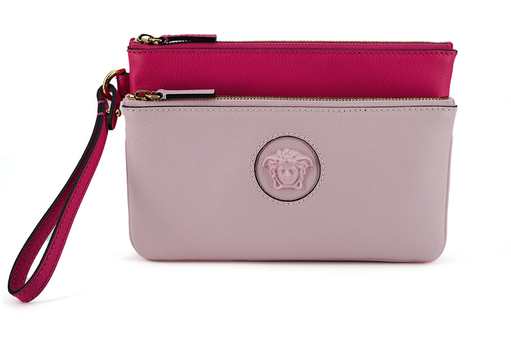 Versace Elegante rosa Lederbeutel-Clutch