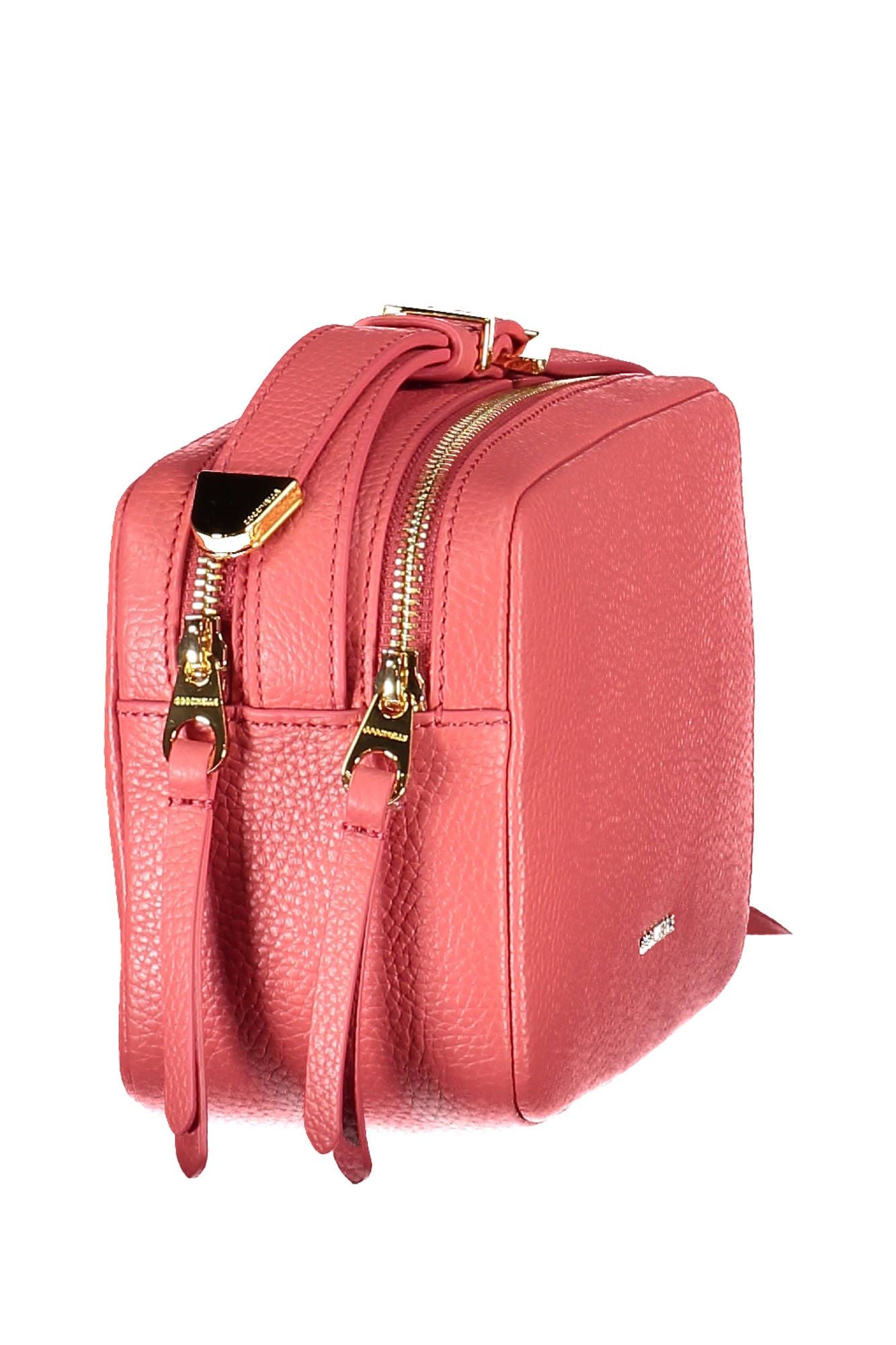 Coccinelle Elegante rosa Leder-Umhängetasche mit Logo