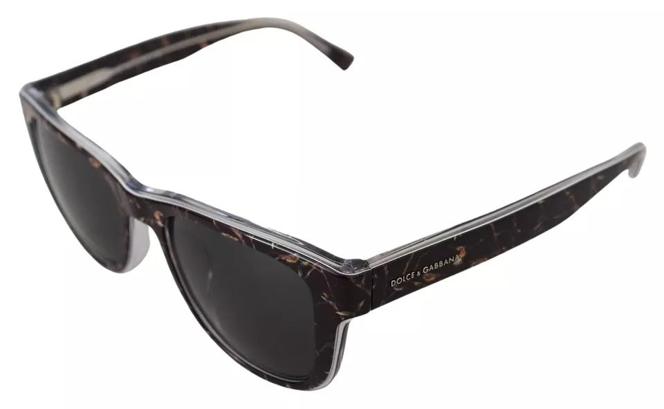 Dolce & Gabbana Schwarze Kunststoff-Sonnenbrille mit grauem Spiegelglas DG4284-F