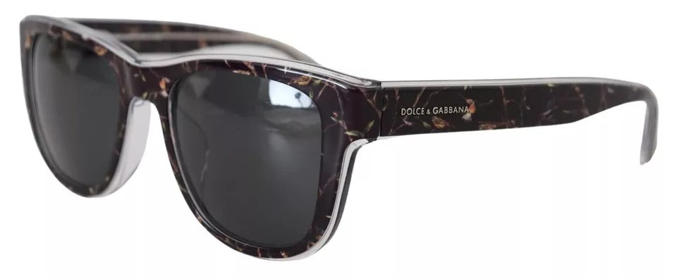 Dolce & Gabbana Schwarze Kunststoff-Sonnenbrille mit grauem Spiegelglas DG4284-F