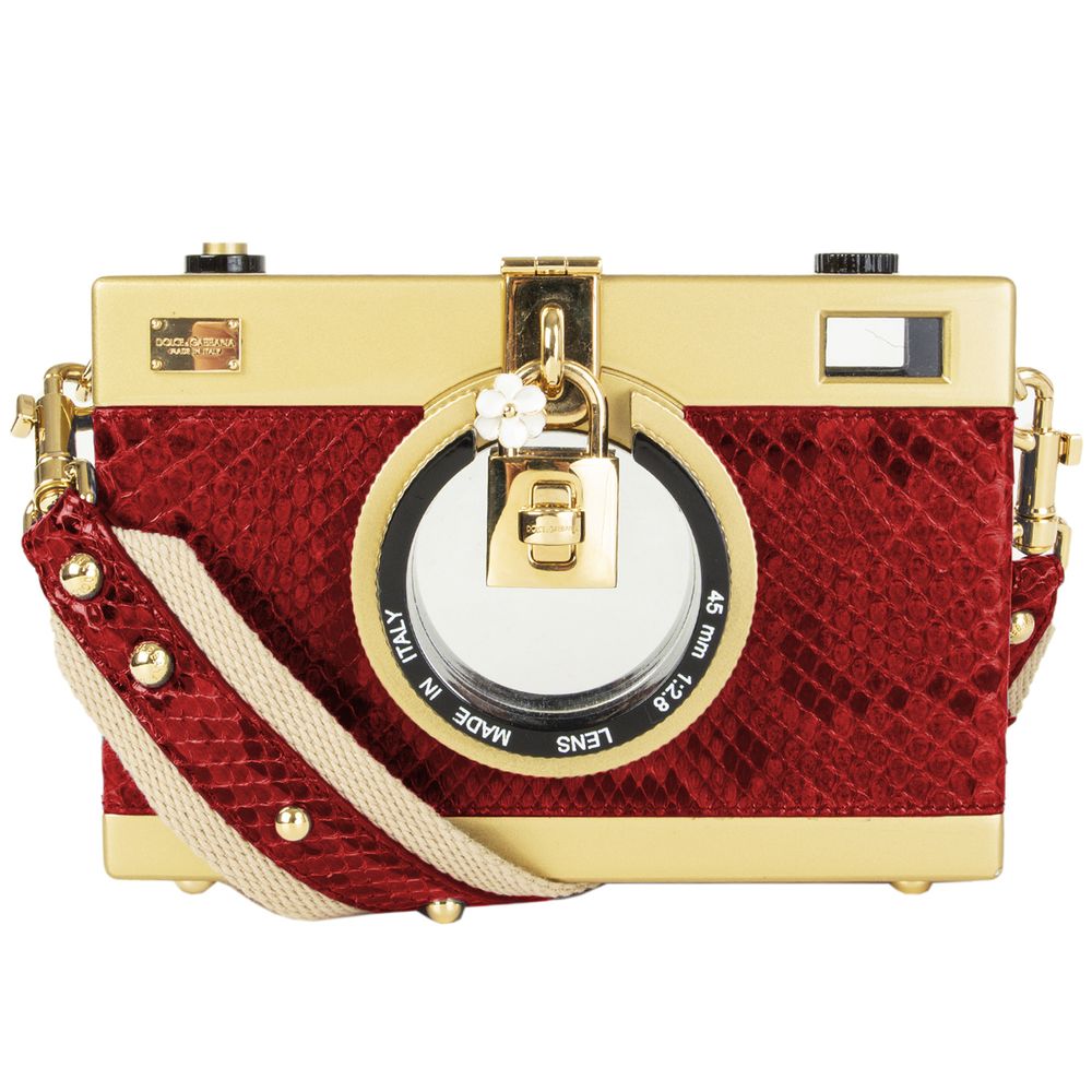 Dolce & Gabbana Rote Leder Di Pitone Crossbody Tasche