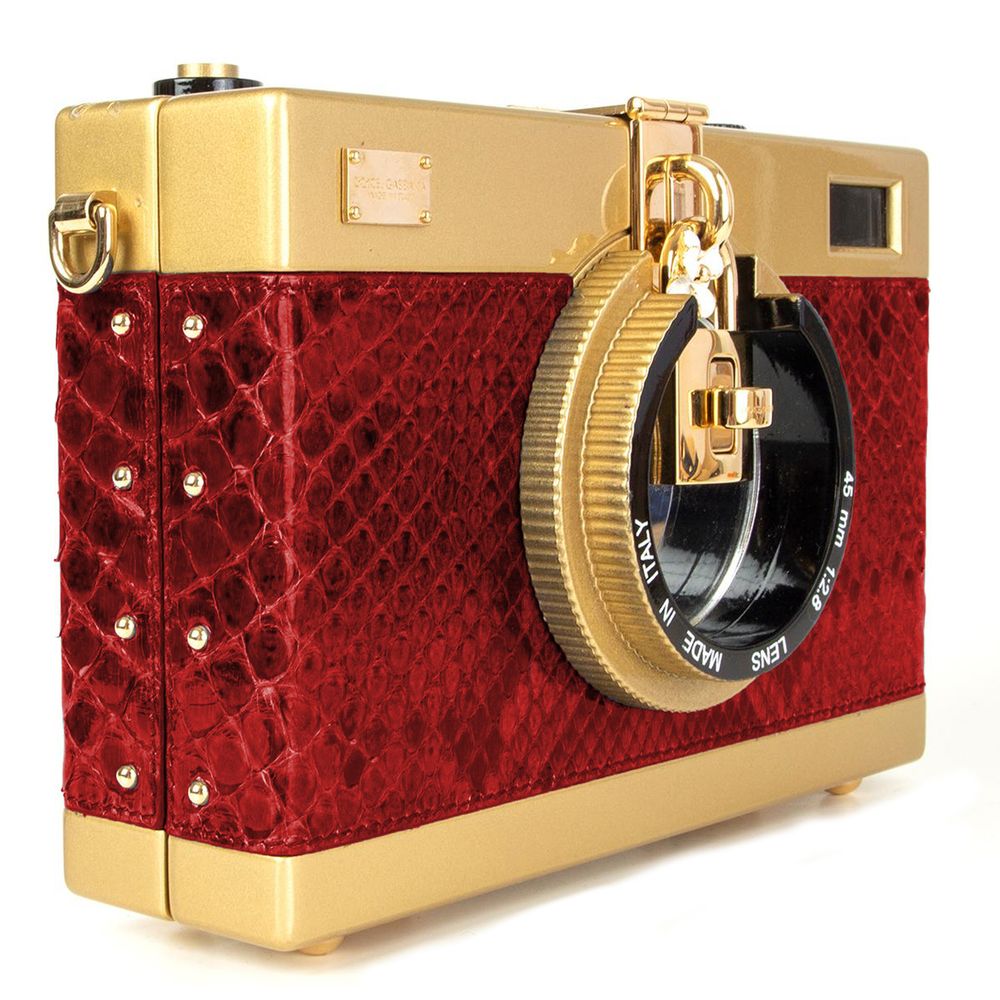 Dolce & Gabbana Rote Leder Di Pitone Crossbody Tasche