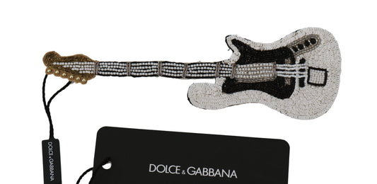 Dolce & Gabbana Gold Pailletten Gitarre Pin Brosche