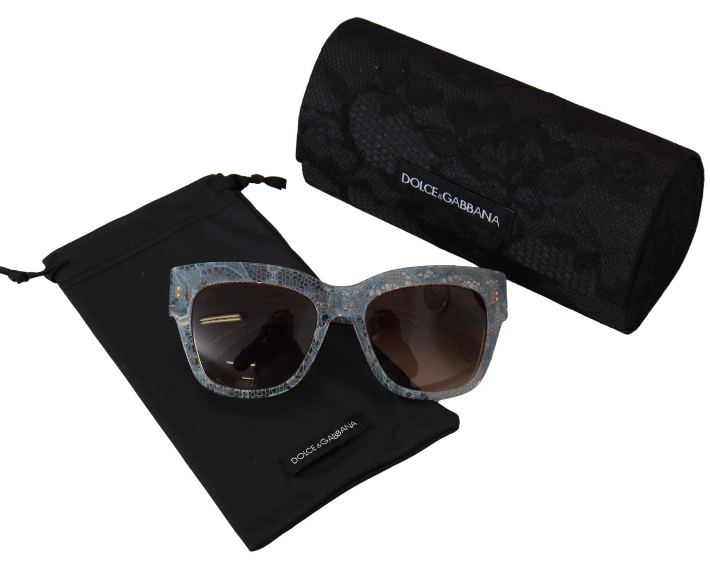 Dolce & Gabbana Elegante Sonnenbrille mit Spitzenbesatz und Farbverlauf